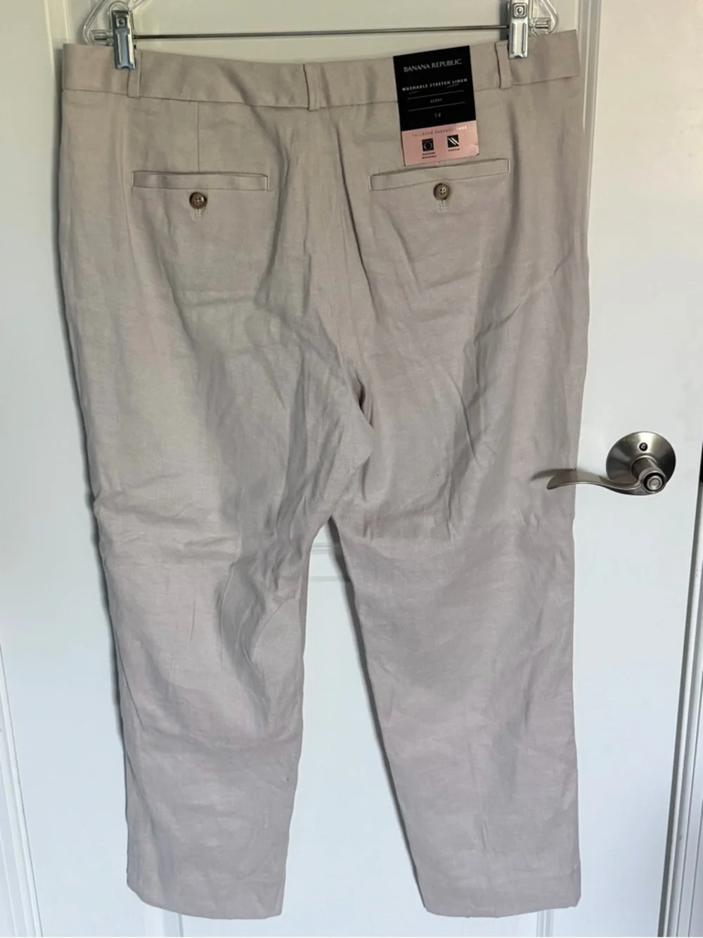 NEW Banana Republic Women's Avery Straight Linen-Cotton Pants Size 14R - 39655